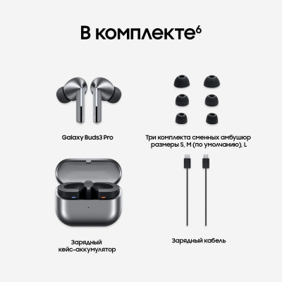 Беспроводные Наушники Samsung Galaxy Buds 3 Pro Silver Беспроводные Наушники Samsung Galaxy Buds 3 Pro Silver