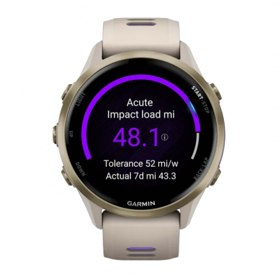 Спортивные часы Garmin Forerunner 970 Soft Gold Titanium with French Grey Case and French Grey Translucent Indigo Band Спортивные часы Garmin Forerunner 970 Soft Gold Titanium with French Grey Case and French Grey Translucent Indigo Band