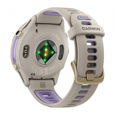 Спортивные часы Garmin Forerunner 970 Soft Gold Titanium with French Grey Case and French Grey Translucent Indigo Band Спортивные часы Garmin Forerunner 970 Soft Gold Titanium with French Grey Case and French Grey Translucent Indigo Band