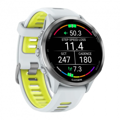 Спортивные часы Garmin Forerunner 970 Titanium with Whitestone Case and Whitestone Translucent Amp Yellow Band Спортивные часы Garmin Forerunner 970 Titanium with Whitestone Case and Whitestone Translucent Amp Yellow Band