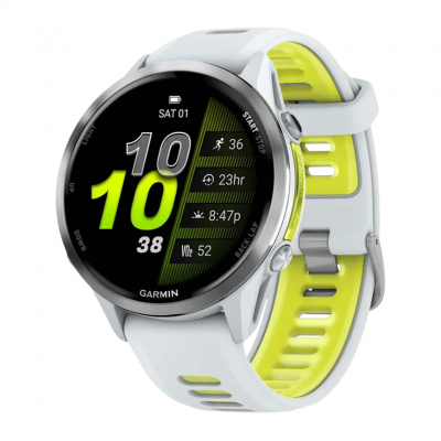 Спортивные часы Garmin Forerunner 970 Titanium with Whitestone Case and Whitestone Translucent Amp Yellow Band Спортивные часы Garmin Forerunner 970 Titanium with Whitestone Case and Whitestone Translucent Amp Yellow Band