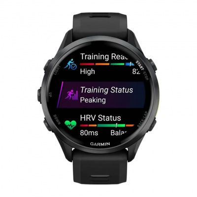 Спортивные часы Garmin Forerunner 970 Carbon Grey DLC Titanium with Black Case and Black Translucent Whitestone Band Спортивные часы Garmin Forerunner 970 Carbon Grey DLC Titanium with Black Case and Black Translucent Whitestone Band