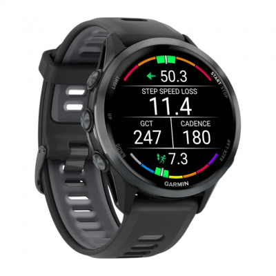 Спортивные часы Garmin Forerunner 970 Carbon Grey DLC Titanium with Black Case and Black Translucent Whitestone Band Спортивные часы Garmin Forerunner 970 Carbon Grey DLC Titanium with Black Case and Black Translucent Whitestone Band