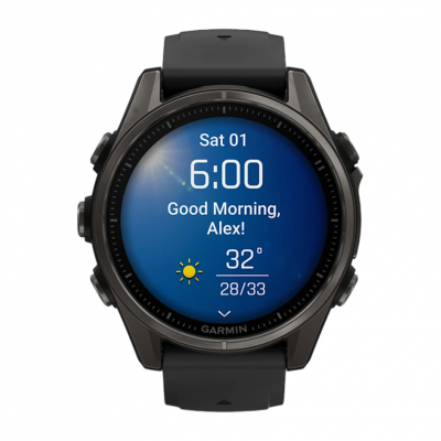 Спортивные часы Garmin Fenix 8 43mm AMOLED Sapphire Carbon Gray DLC Titanium With Black Pebble Gray Silicone Спортивные часы Garmin Fenix 8 43mm AMOLED Sapphire Carbon Gray DLC Titanium With Black Pebble Gray Silicone