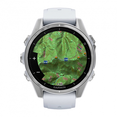 Спортивные часы Garmin Fenix 8 43 mm, AMOLED Silver with Whitestone Silicone band Спортивные часы Garmin Fenix 8 43 mm, AMOLED Silver with Whitestone Silicone band