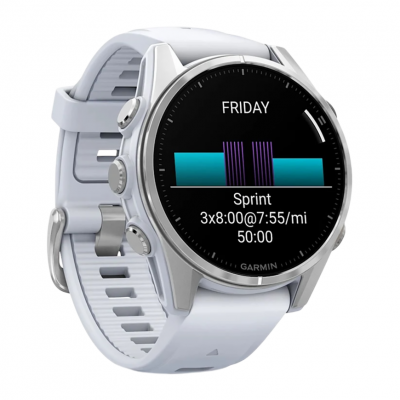 Спортивные часы Garmin Fenix 8 43 mm, AMOLED Silver with Whitestone Silicone band Спортивные часы Garmin Fenix 8 43 mm, AMOLED Silver with Whitestone Silicone band