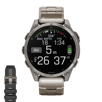 Спортивные часы Garmin Fenix 8 47mm AMOLED Sapphire bare titanium graphite with a titanium band plus a graphite silicone band Спортивные часы Garmin Fenix 8 47mm AMOLED Sapphire bare titanium graphite with a titanium band plus a graphite silicone band