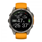 Спортивные часы Garmin Fenix 8 – 47mm AMOLED Sapphire titanium with a spark orange graphite silicone band